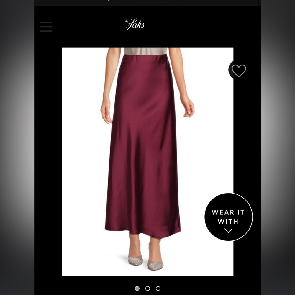 RENEE C.
Satin Maxi Skirt burgundy color